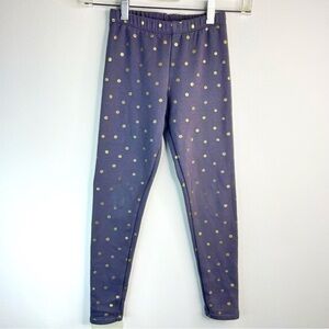CAT & JACK Girls Kids Grey Leggings w/ Gold Printed Polka Dots Size M (7-8)